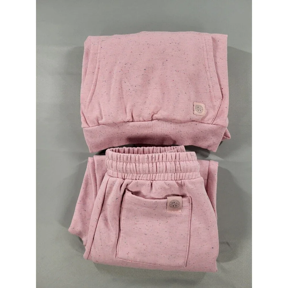 Mondetta Youth Girls 2-Piece Lounge Set Pink Speckled Hoodie & Joggers Size M 10